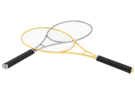 Racket isolated on background. 3d rendering - illustration png