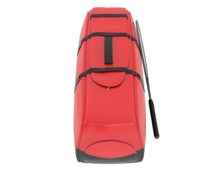 Racket with tennis bag isolated on background. 3d rendering - illustration png