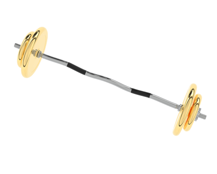 Barbell isolated on background. 3d rendering - illustration png