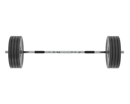Barbell isolated on background. 3d rendering - illustration png