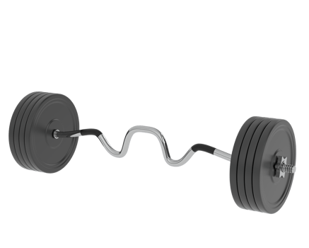 Barbell isolated on background. 3d rendering - illustration png