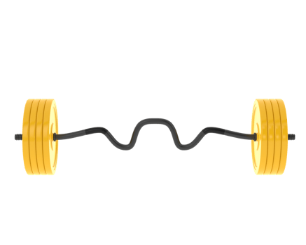 Barbell isolated on background. 3d rendering - illustration png