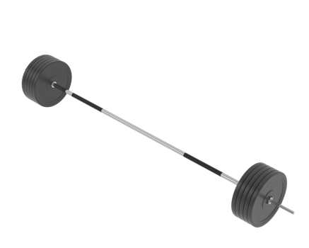 Barbell isolated on background. 3d rendering - illustration png