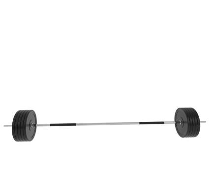 Barbell isolated on background. 3d rendering - illustration png