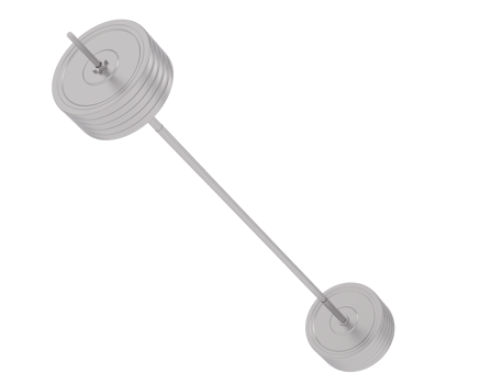 Barbell isolated on background. 3d rendering - illustration png