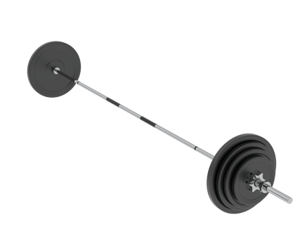Barbell isolated on background. 3d rendering - illustration png