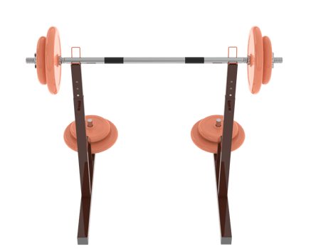 Barbell with weight rack isolated on background. 3d rendering - illustration png