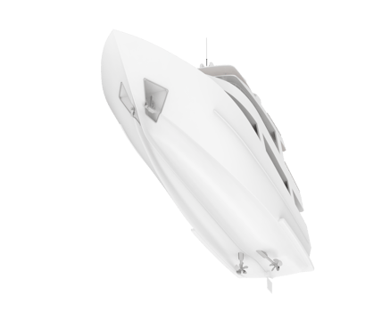 Super yacht on white background. 3d rendering - illustration png