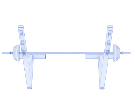 Barbell with weight rack isolated on background. 3d rendering - illustration png