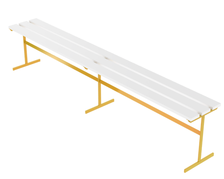 Locker room bench isolated on background. 3d rendering - illustration png