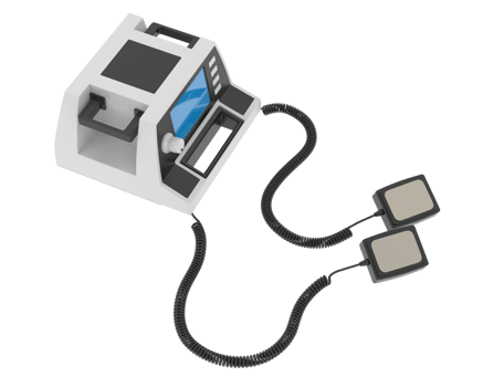 Defibrillator isolated on background. 3d rendering - illustration png