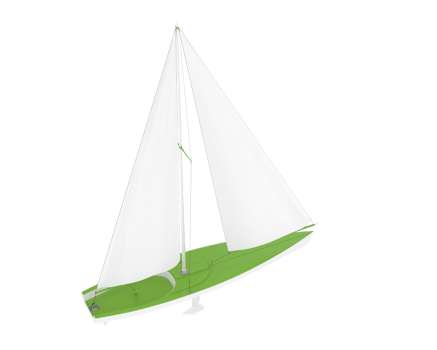 Sail boat isolated on background. 3d rendering - illustration png