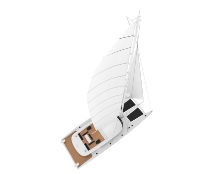 Sail boat isolated on background. 3d rendering - illustration png
