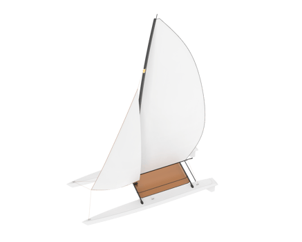 Sail boat isolated on background. 3d rendering - illustration png