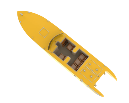 Speed boat isolated on background. 3d rendering - illustration png