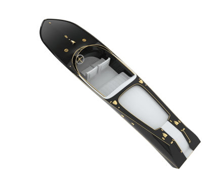 Speed boat isolated on background. 3d rendering - illustration png