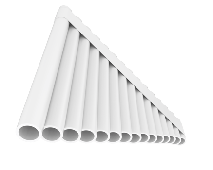 Pan flute isolated on background. 3d rendering - illustration png