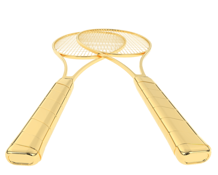 Racket isolated on background. 3d rendering - illustration png
