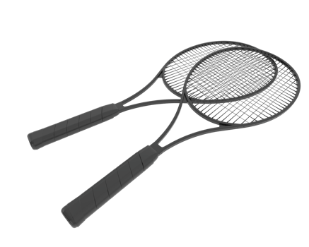 Racket isolated on background. 3d rendering - illustration png