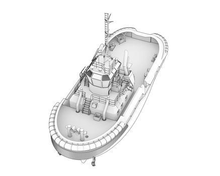 Fishing boat isolated on background. 3d rendering - illustration png