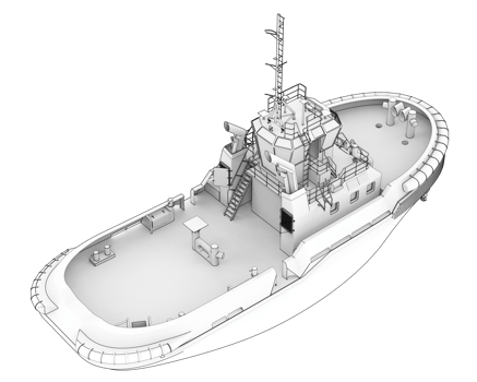 Fishing boat isolated on background. 3d rendering - illustration png