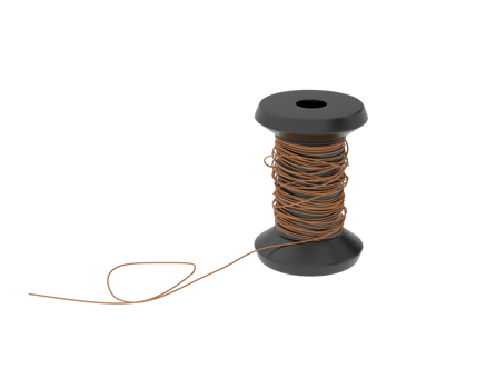 Spool of thread isolated on background. 3d rendering - illustration png