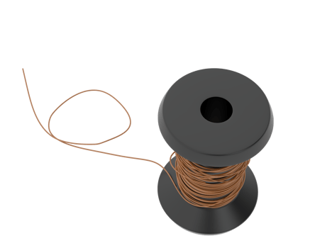 Spool of thread isolated on background. 3d rendering - illustration png
