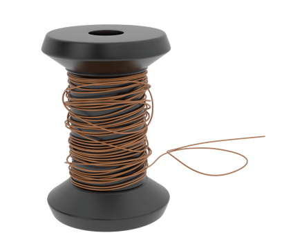 Spool of thread isolated on background. 3d rendering - illustration png