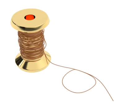 Spool of thread isolated on background. 3d rendering - illustration png