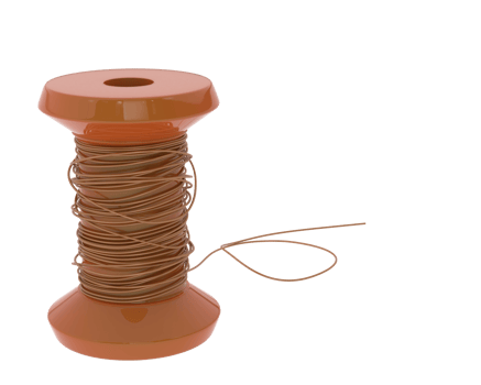 Spool of thread isolated on background. 3d rendering - illustration png