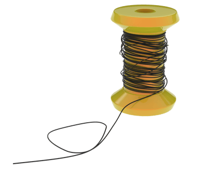 Spool of thread isolated on background. 3d rendering - illustration png