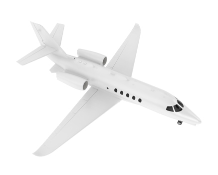 Private airplane isolated on background. 3d rendering - illustration png