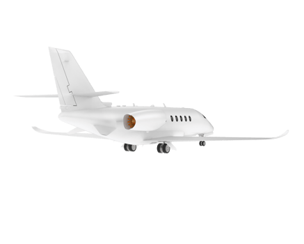 Private airplane isolated on background. 3d rendering - illustration png