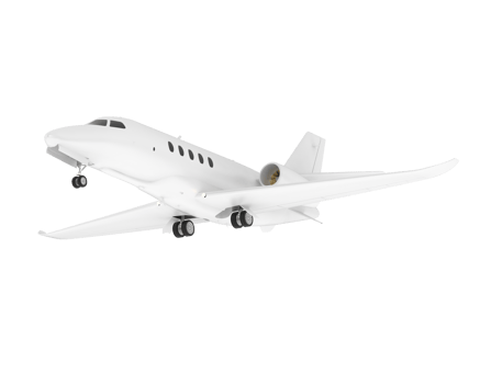 Private airplane isolated on background. 3d rendering - illustration png