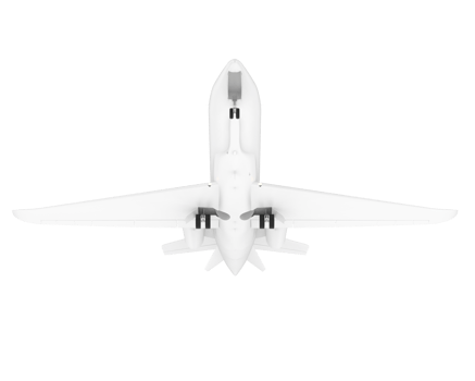 Private airplane isolated on background. 3d rendering - illustration png