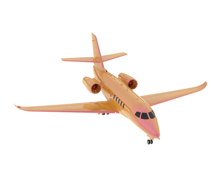 Private airplane isolated on background. 3d rendering - illustration png