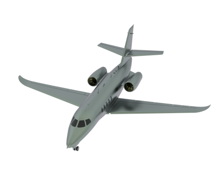 Private airplane isolated on background. 3d rendering - illustration png