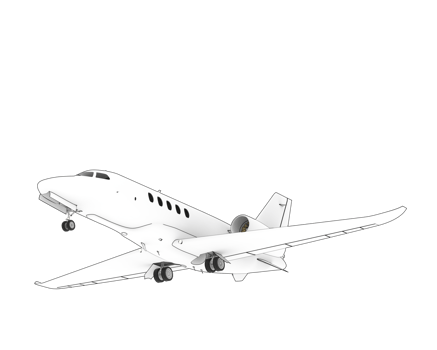 Private airplane isolated on background. 3d rendering - illustration png