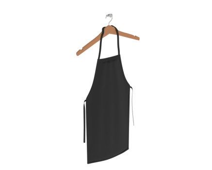 Apron with hanger isolated on background. 3d rendering - illustration png