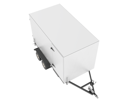 Refrigerated trailer isolated on background. 3d rendering - illustration png