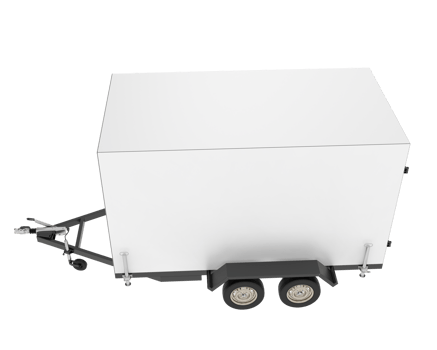 Refrigerated trailer isolated on background. 3d rendering - illustration png