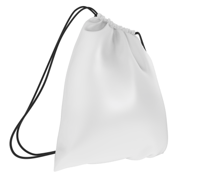 Drawstring bag isolated on background. 3d rendering - illustration png