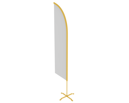 Feather flag isolated on background. 3d rendering - illustration png