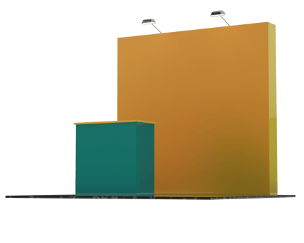 Rectangular display table isolated on background. 3d rendering - illustration png