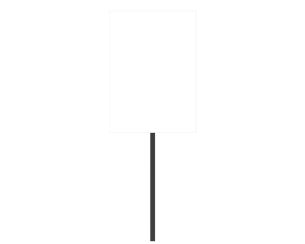 Handheld protest sign isolated on background. 3d rendering - illustration png