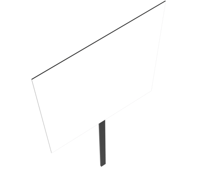 Handheld protest sign isolated on background. 3d rendering - illustration png