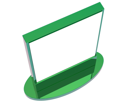 Led single sign isolated on background. 3d rendering - illustration png