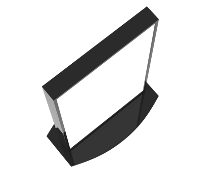 Led single sign isolated on background. 3d rendering - illustration png