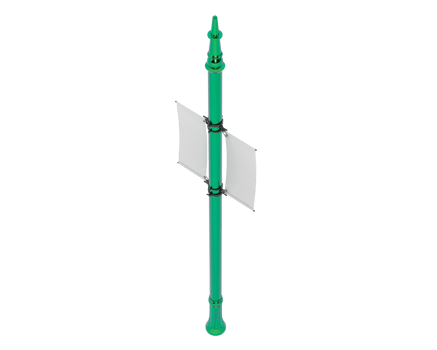 Pole double banner isolated on background. 3d rendering - illustration png