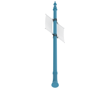 Pole double banner isolated on background. 3d rendering - illustration png